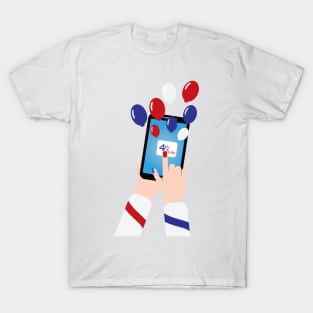 4th of july smartphone and balloons T-Shirt